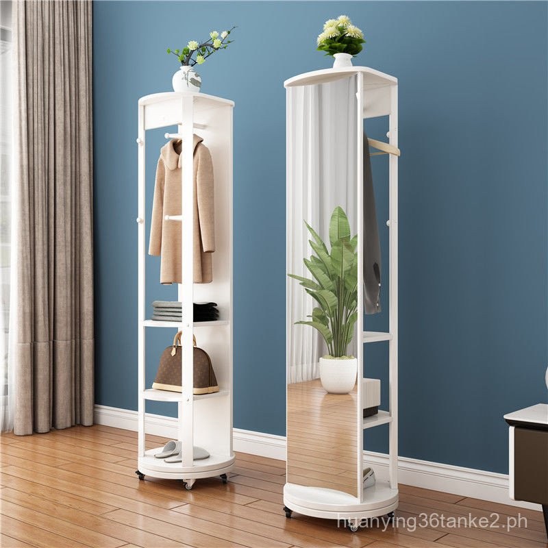 Dressing Mirror Full Body Rotating Floor Mirror Home Storage ...