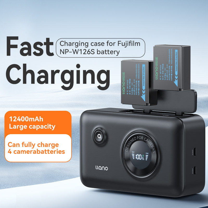 Sony A7iv Fujifilm Xt50 Llano NP-W126S Dual Battery Fast Charger