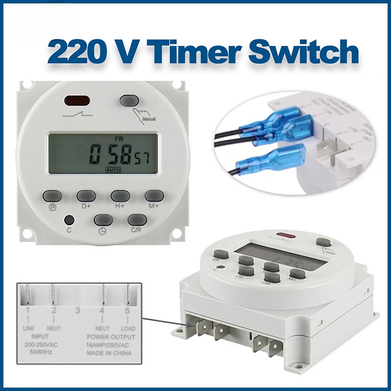 220VDigital Programmable Timer Switch Relay Control time controller ...