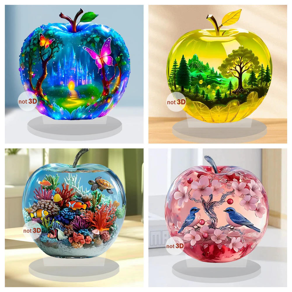 2D Acrylic Desktop Ornament Apple Desktop Sign Decoration Table Top ...