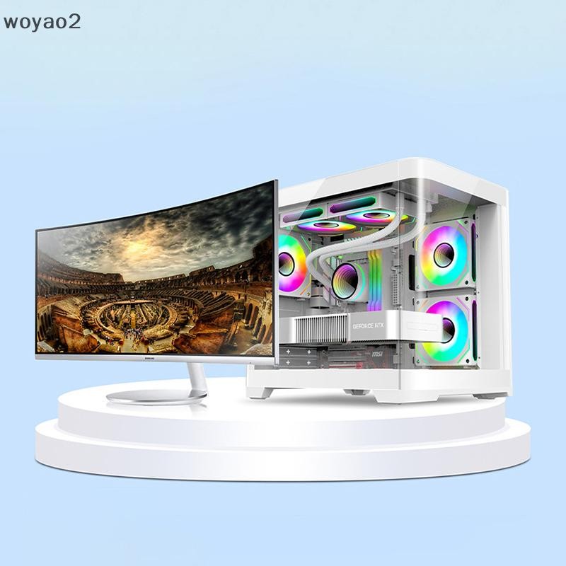 [woyao2] 270 Degree Transparent Curved Surface PC Case Desktop Computer ...