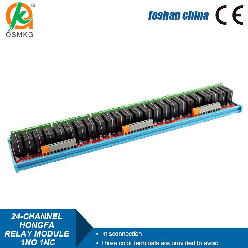 24 Channel 1NO 1NC 5 Pin Relay Module 16A DC 24V JQX-115F Compatible ...