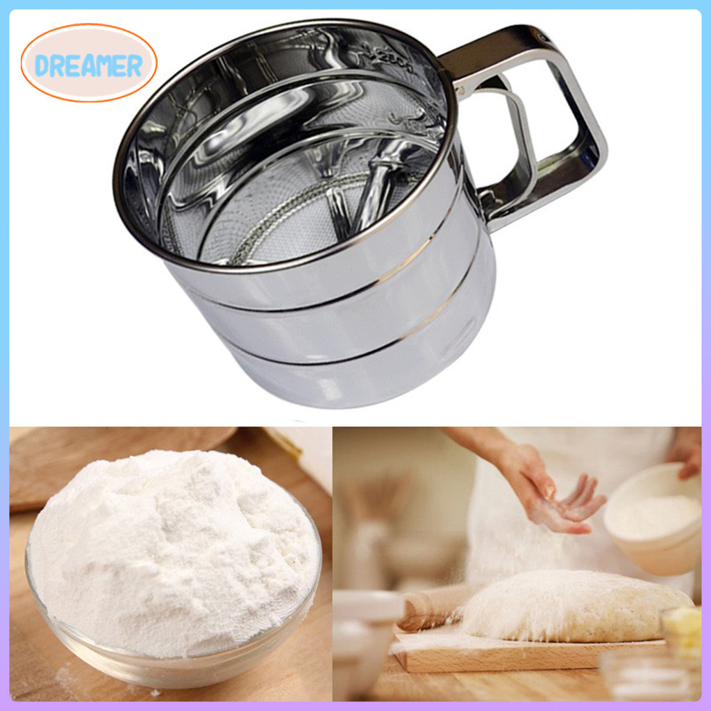 Portable Flour Sifter Cup Semiautomatic Flour Fine Mesh Sieve Sugar ...