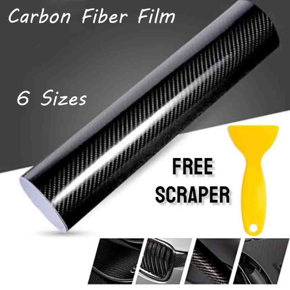Car 7D Carbon Fiber Sticker Waterproof Glossy Vinyl Roll Motorcycle ...