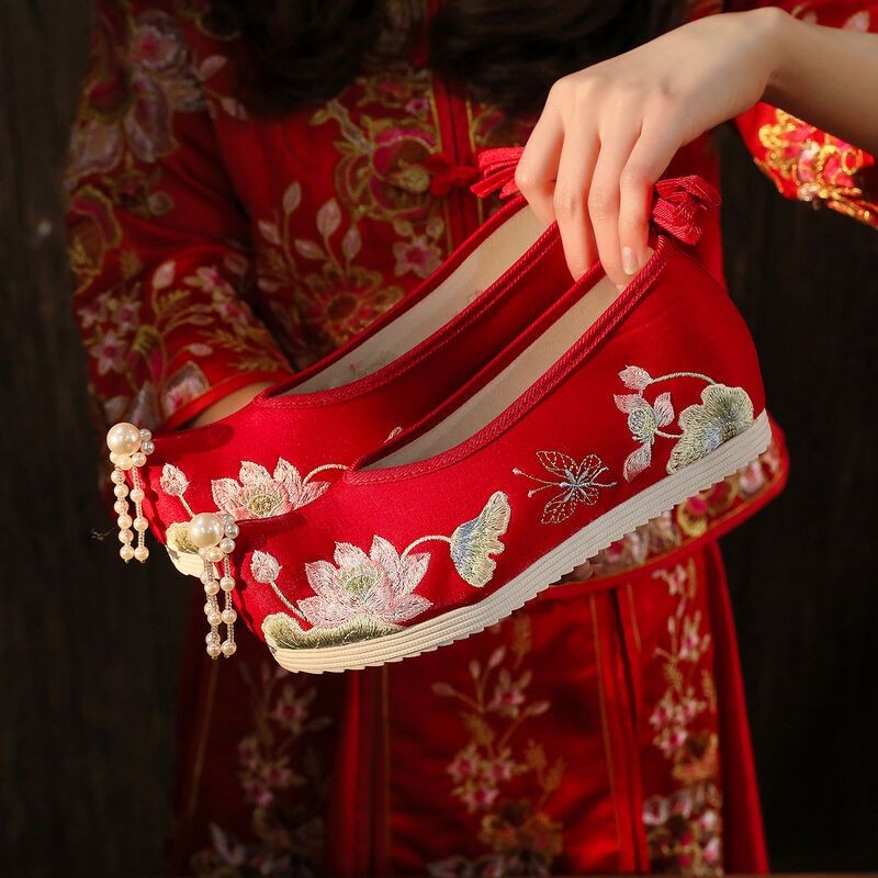 Antique Hanfu Wedding Shoes Flow Hanfu Shoes Antique Embroidered Shoes ...
