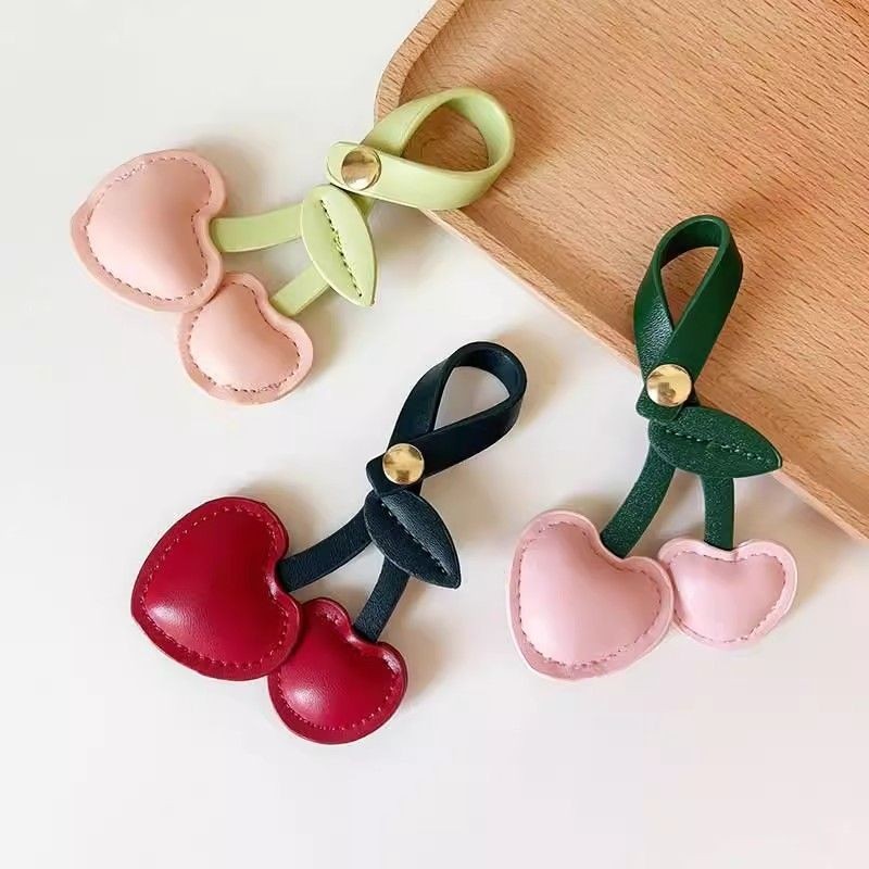 Lovely Cherry Key Ring Fashion Pu Leather Fruit Keychains Friend Gifts ...