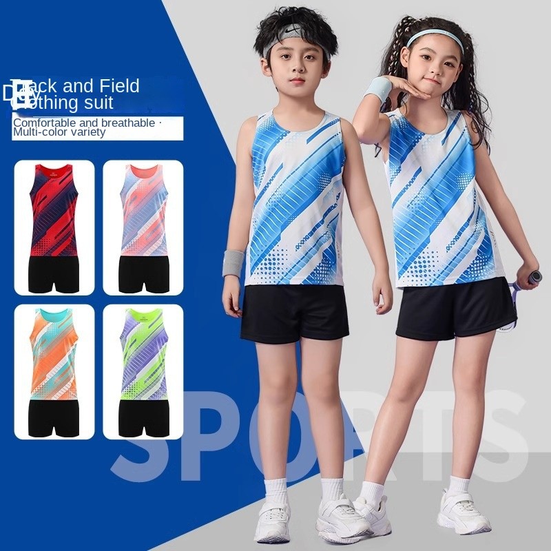 New Children Track Suit Suit Boys and Girls Running Vest Sportswear ...
