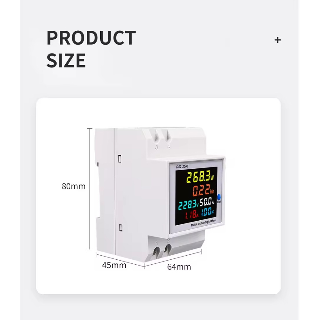 Built in External AC Monitor Voltage Current Power Factor Active ...