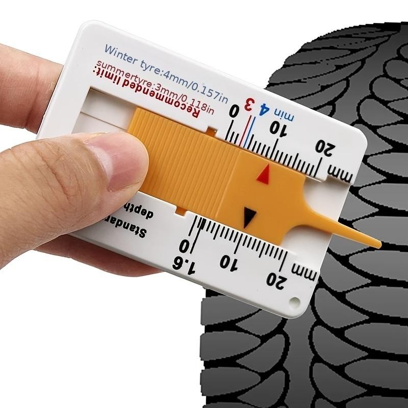 Tire Tread Depth Gauge - 0-20mm Portable Inspector with Ruler, Durable ...