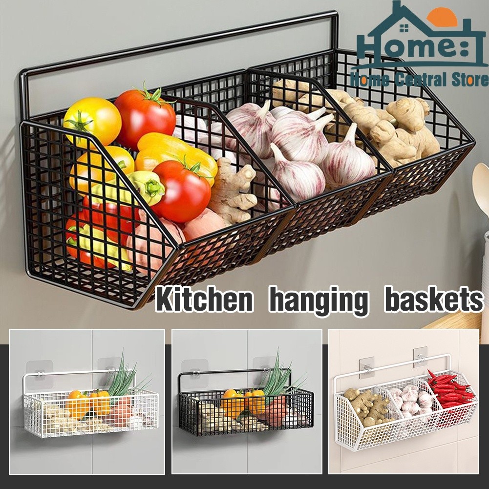 Kitchen Condiments Organizer Wall Mounted Fruit Vegetable Storage ...