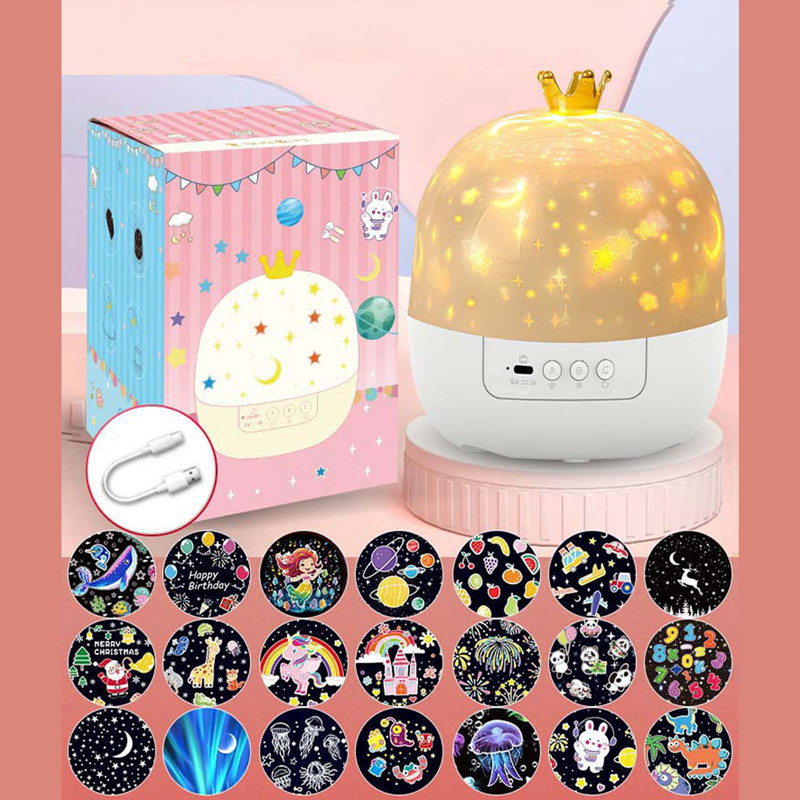 21 Sets Fantasy Starry Sky Projection Lamp Box Rotatable Led Bedroom ...