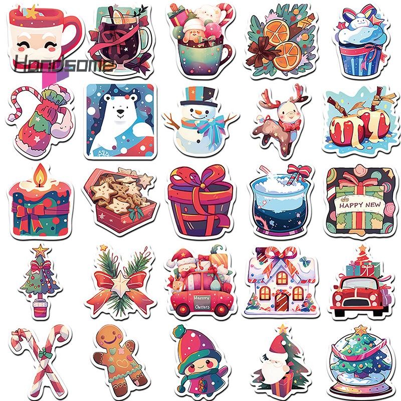 Handsome- 50PCS Graffiti Sticker Kawaii Cartoon Christmas Art Aesthetic ...