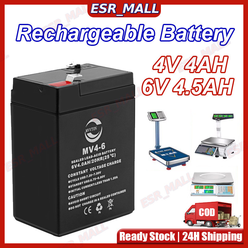 4V 4AH Volts Rechargeable Battery for Digital Weighing Scale Emergency ...