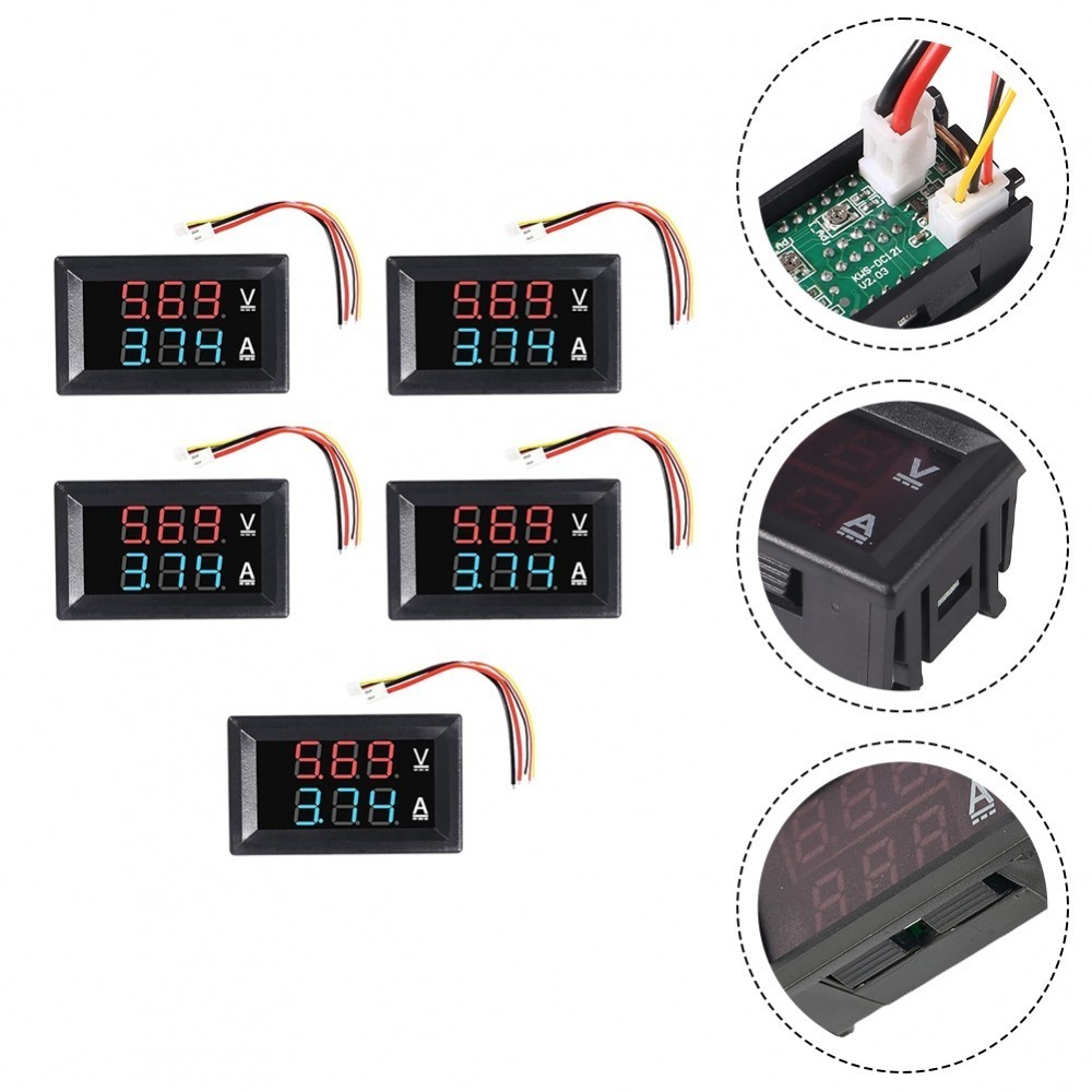 DC 100V Dual Display Current Voltage Meters for Automotive Applications ...