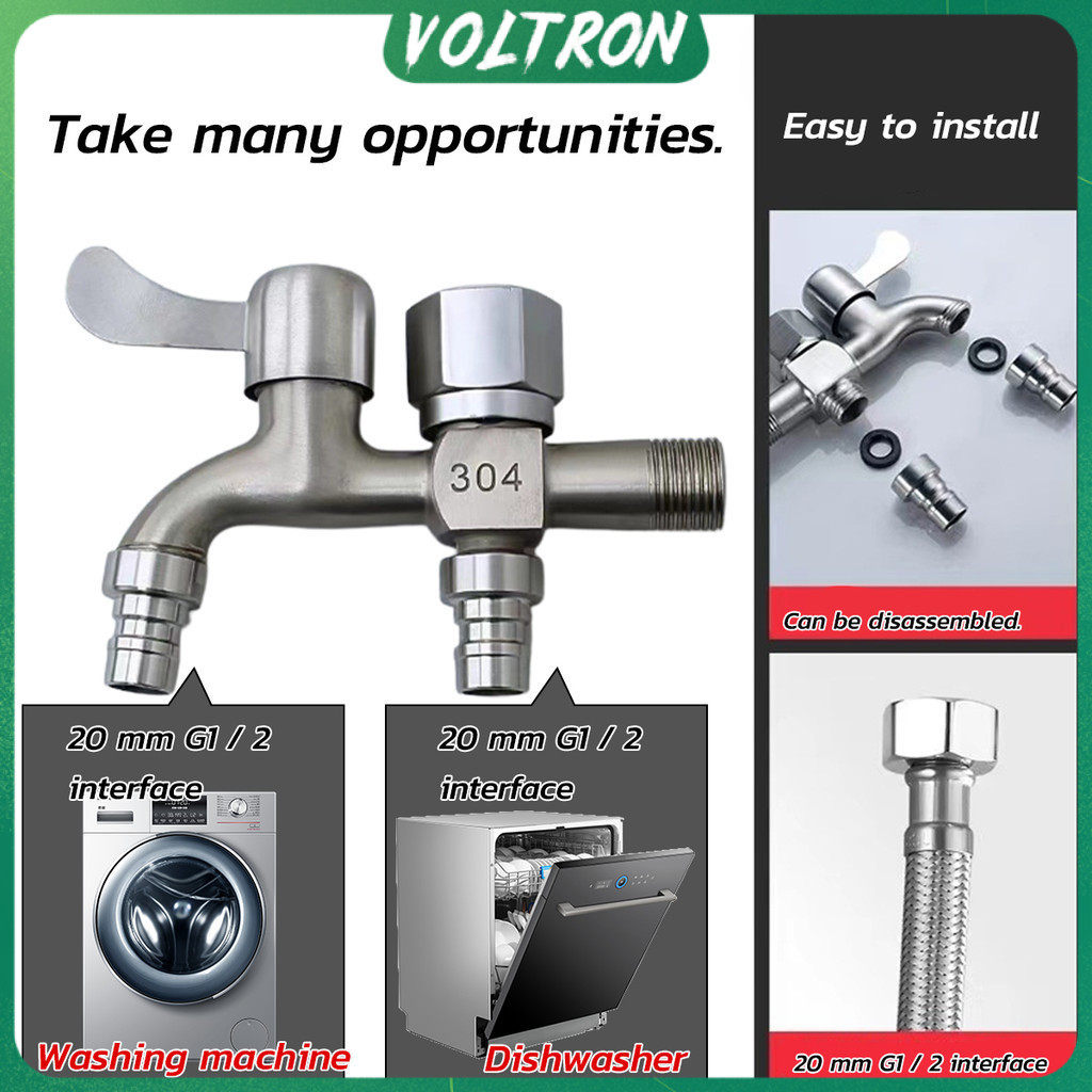 Two Way Faucet Universal Double Head Taps Washing Machine Faucet ...