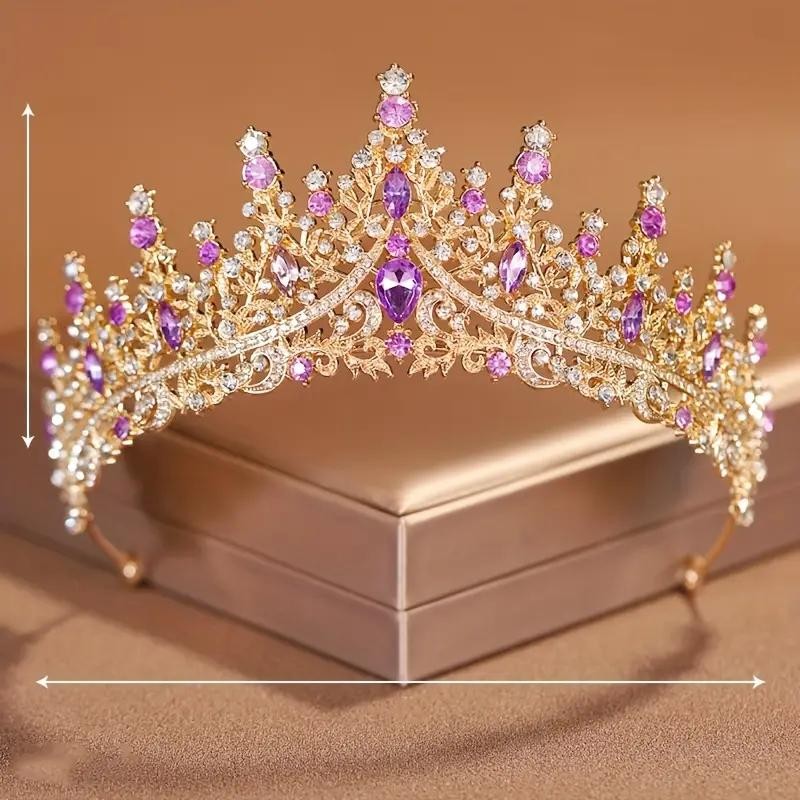 Rhinestones Crown Luxury Queen Princess Hair Decoration Crystal Elegant ...