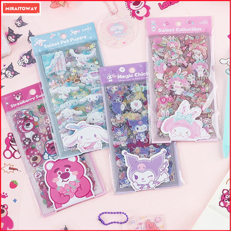 【⚡MT】Transparent Waterproof PVC Sticker Sanrio Cartoon Stationery ...