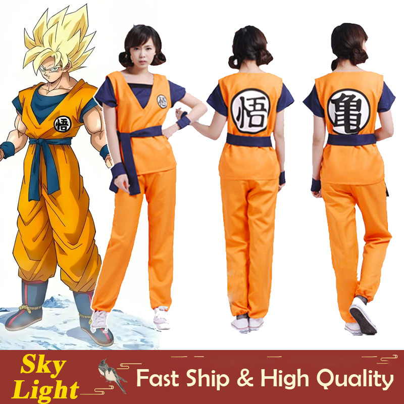 Dragon Ball Z Son Goku Cosplay Costumes Adult Man Woman Jumpsuit Anime 