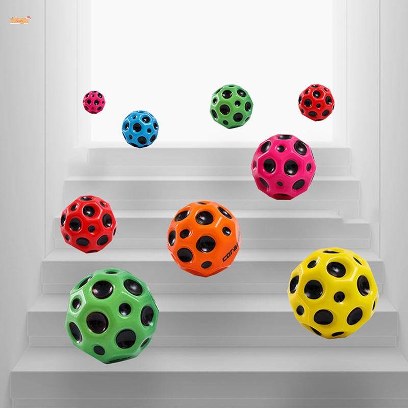 Sweet Useful Hole Ball Soft Bouncy Ball Anti-fall Moon Shape Porous ...