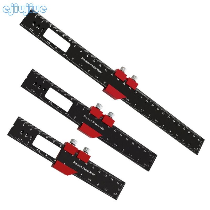 cc Woodworking Ruler Precisions Pocket Rule Metal Slide Stop Marking ...