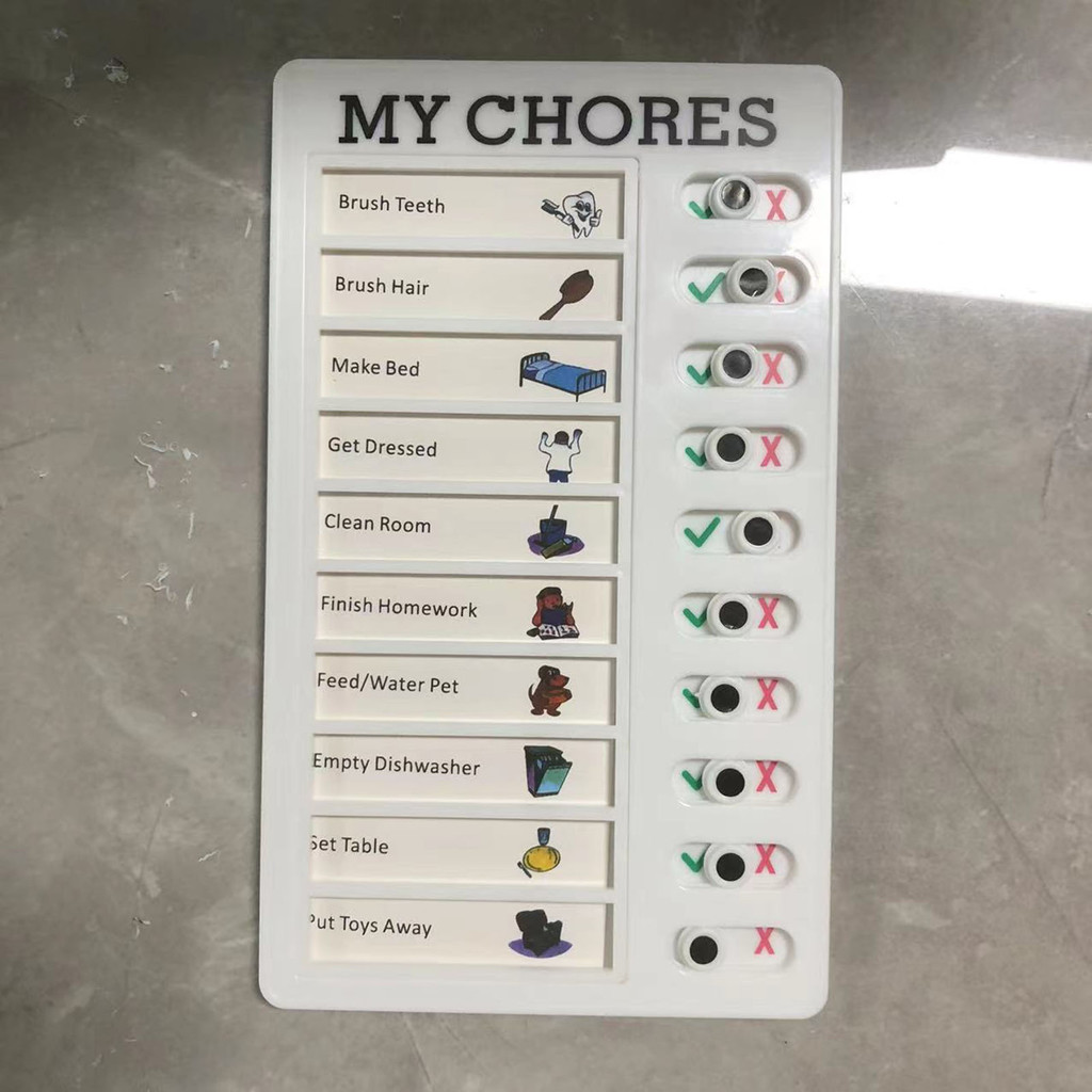 Chore Chart To Do List Board Sliding Routine Chart Task Board Bedtime ...