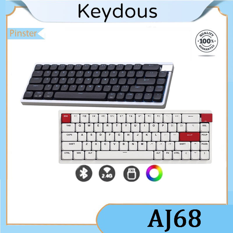 Keydous AJ68 Wireless Tri-Mode Gasket Silent Office Typing Portable ...