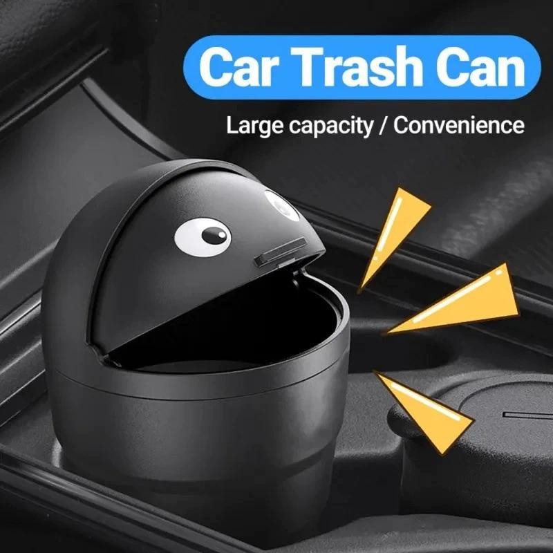 Car Trash Can Auto Organizer Storage Box with Swing Lid Cute Mini ...