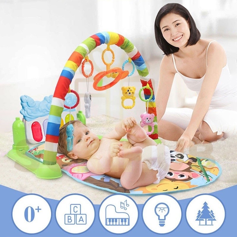 Baby Music Piano Keyboard Play Rack Kids Gym Crawling Game Mat Early ...