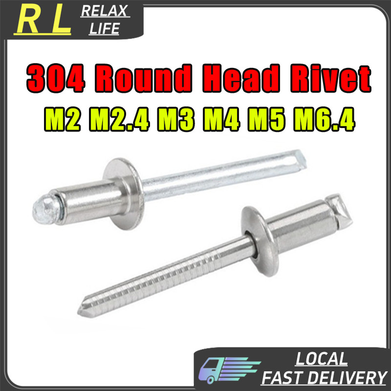 [RL] Aluminum Blind Rivet Pin Round Head Rivet Nail Galvanized Iron M3 ...