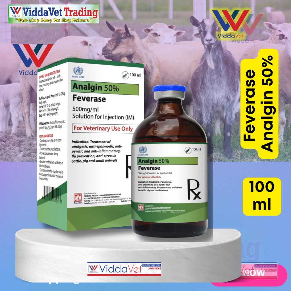 100ml Feverase analgin metamizole like copyrine for fever in animals ...