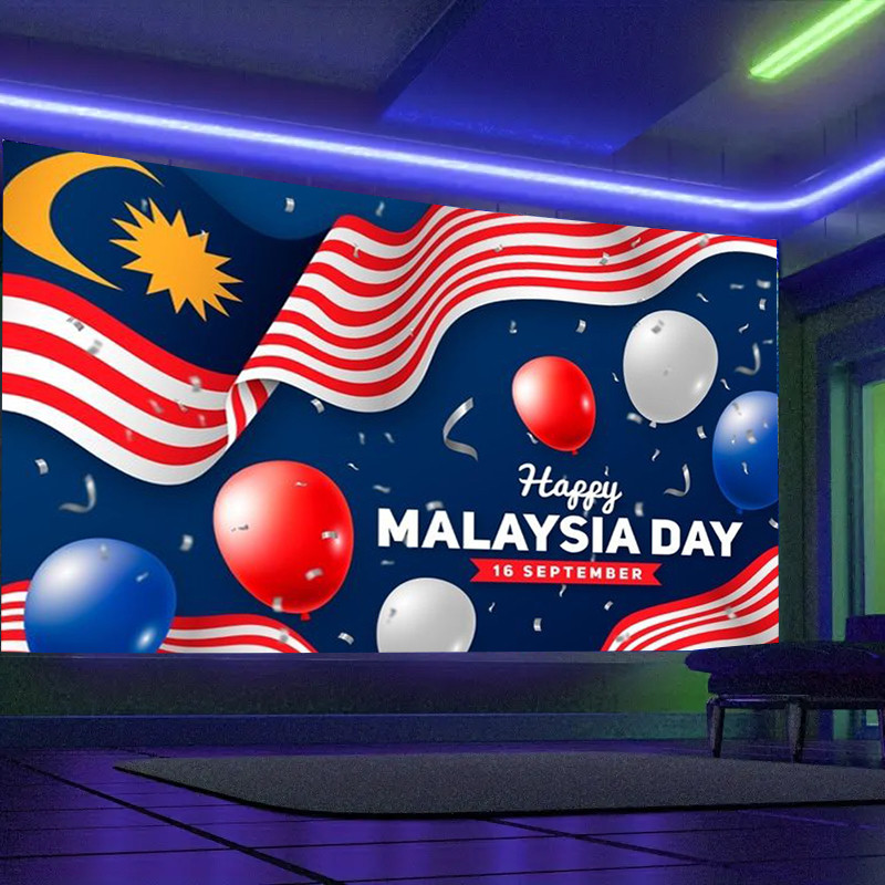 Elliptical Art National Flag Merdeka Tapestry, Different Style for Day ...