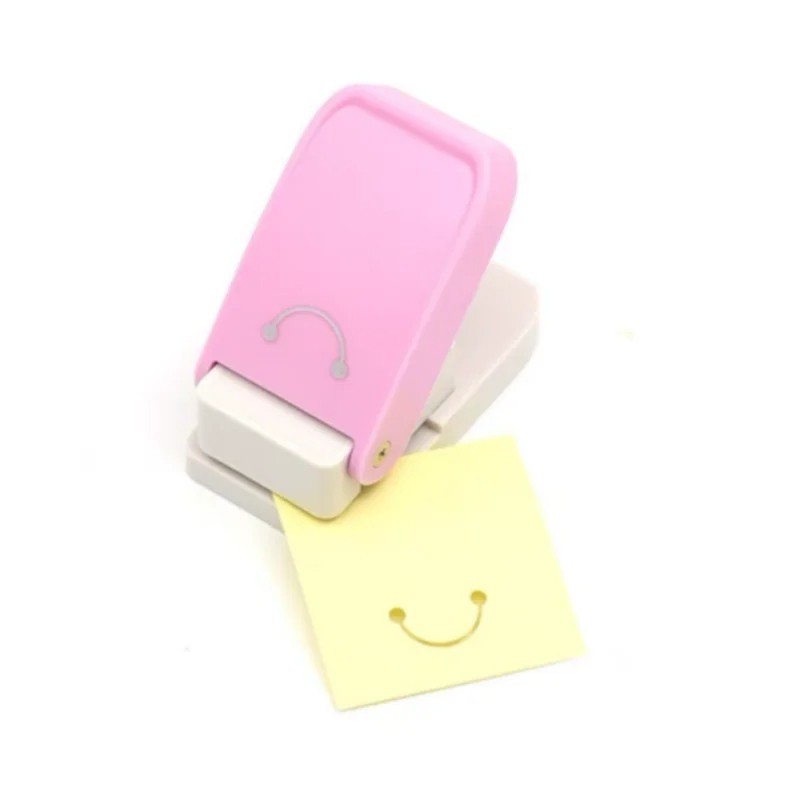 Keychain Embossing Machine Smiley Face Design Hole Puncher Office Paper 