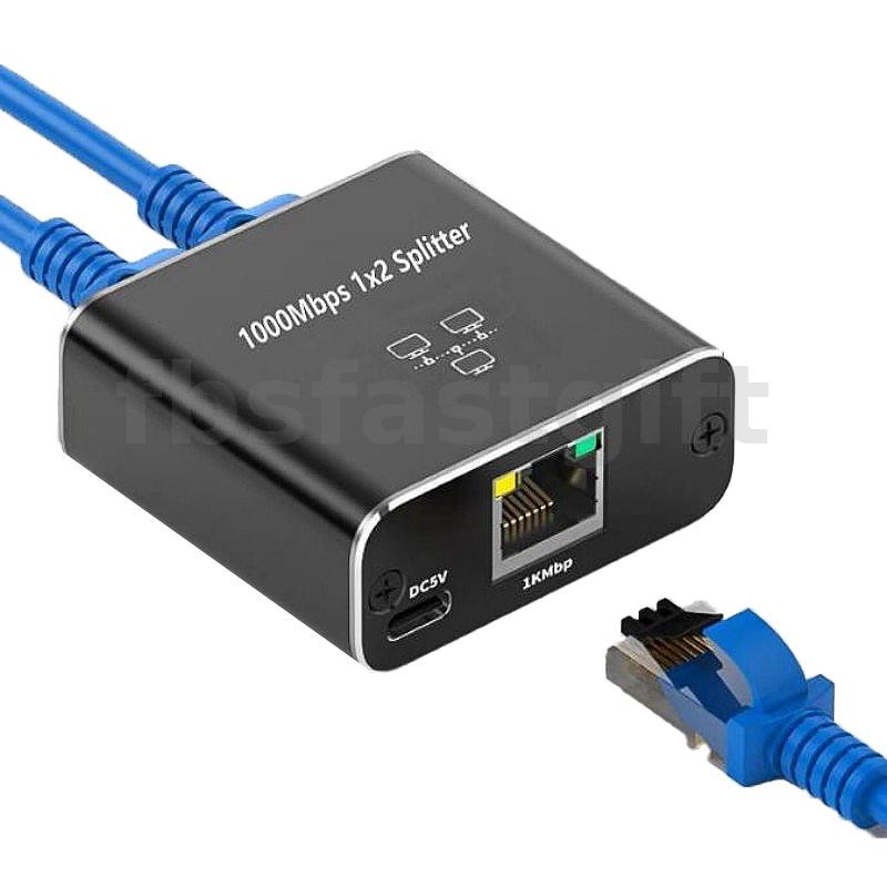 1-to-2 Ethernet Network Cable RJ45 Female Splitter Connector Adapter ...