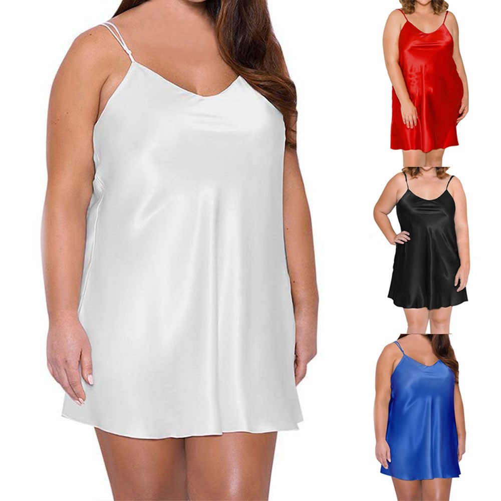 ⭐ Hot selling ⭐ Plus Size Women Sexy Lingerie Nightgown Satin Silk Robe ...