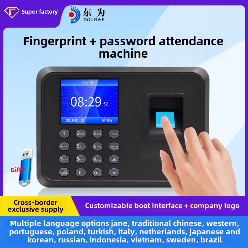 Clock-in Machine Chinese English Working Company Employee Smart ...