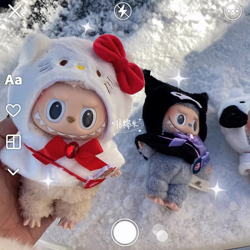 Labubu Kuromi Hat My Melody Outfit for Have A Seat Labubu V1 V2