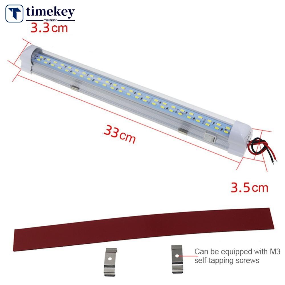TIMEKEY 12V/24V LED 48LED Car Interior Light Lamp Strip Bar On/Off ...