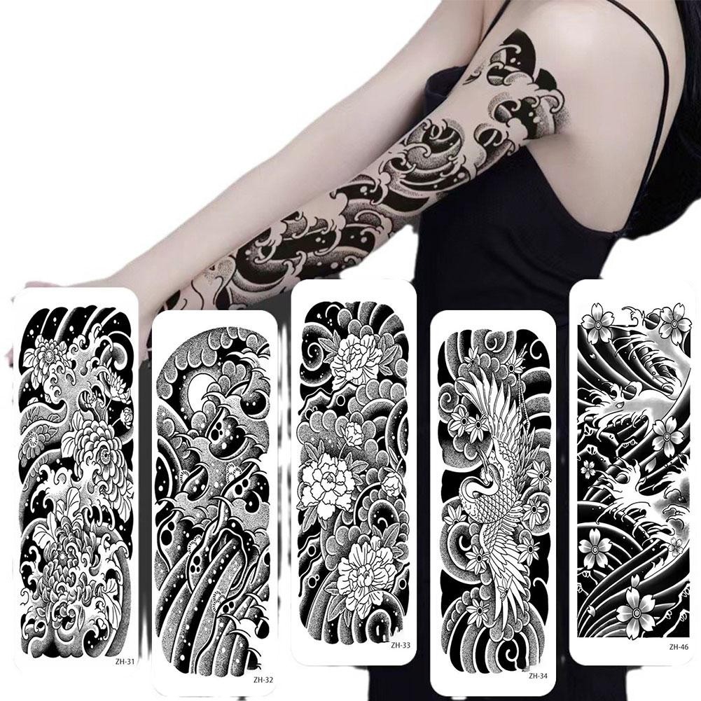 Full Arm Tattoo Stickers Men And Women Flower Arm Semi-permanent ...