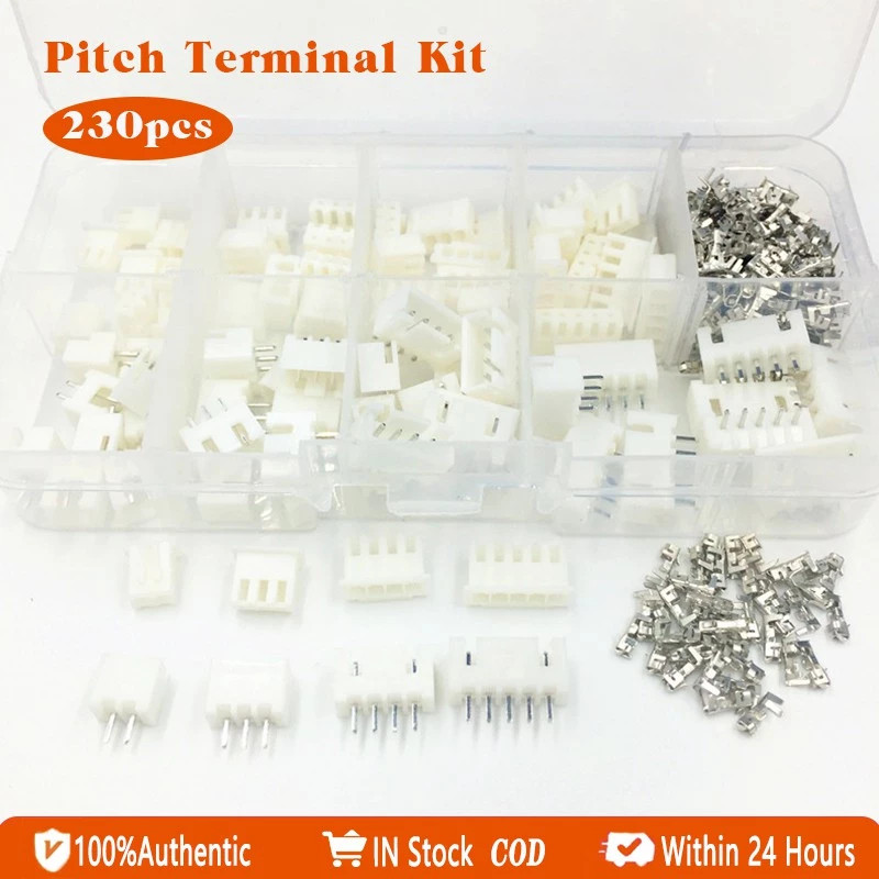 Kit Connettori JST XH2.54mm – 230 Pezzi Maschio/femmina 2 3 4 5 Pin Per PCB