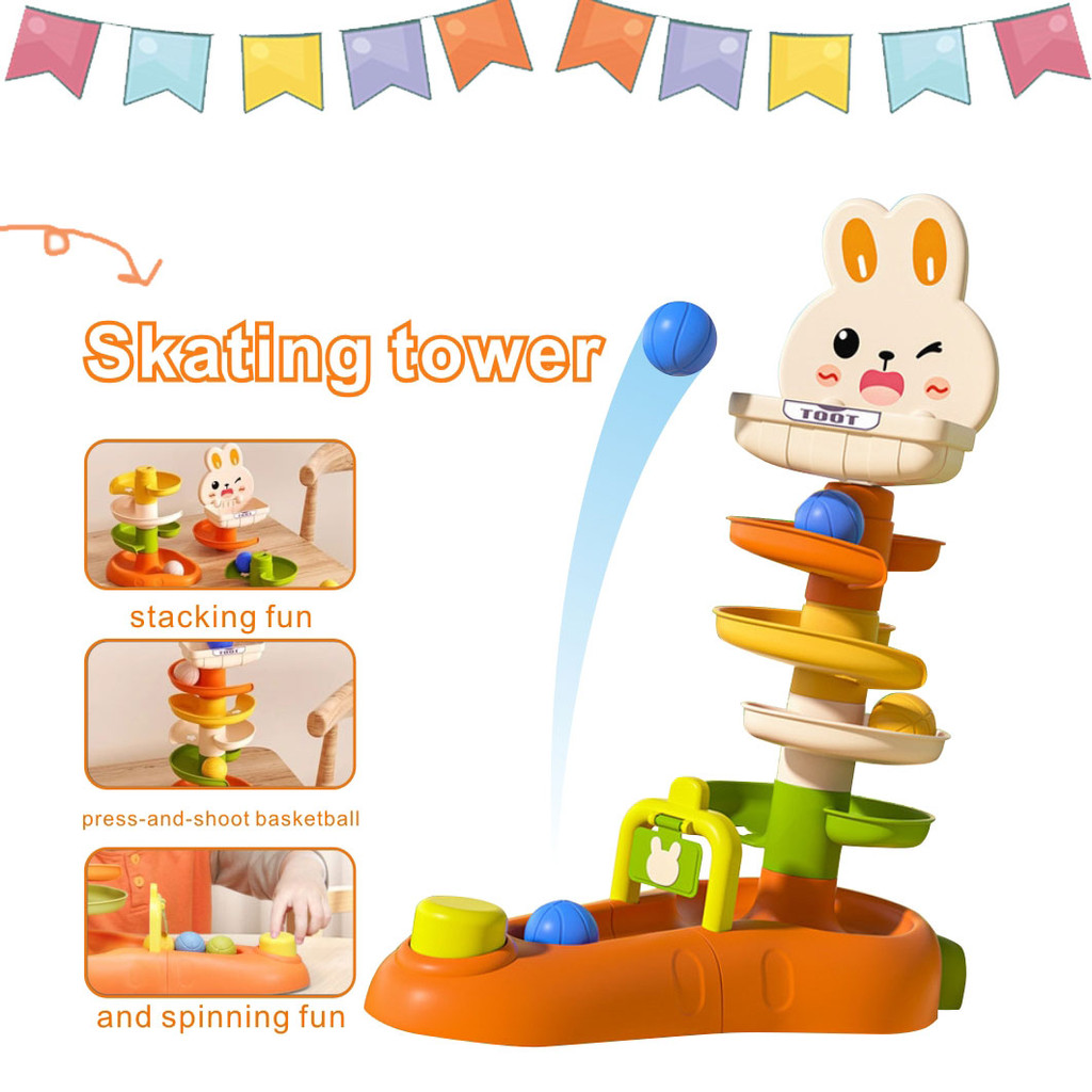 Baby Puzzle Rolling Track Slide Ball Tower Toys Shooting Track Ball  Spinning Game Kids's Fun