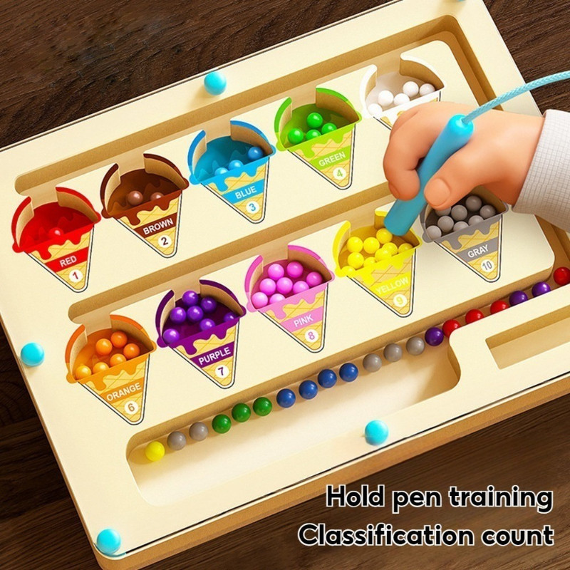 Magnetic Color Number Maze Toy | Montessori Counting Board for Kids ...
