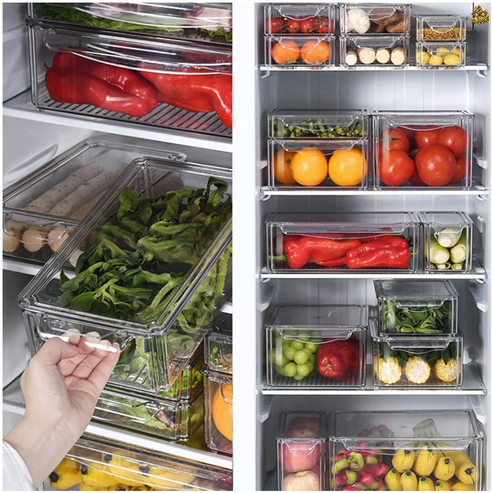 [KITCHEN] Refrigerator Plastic Storage Rectangular with Lid for Fruits ...