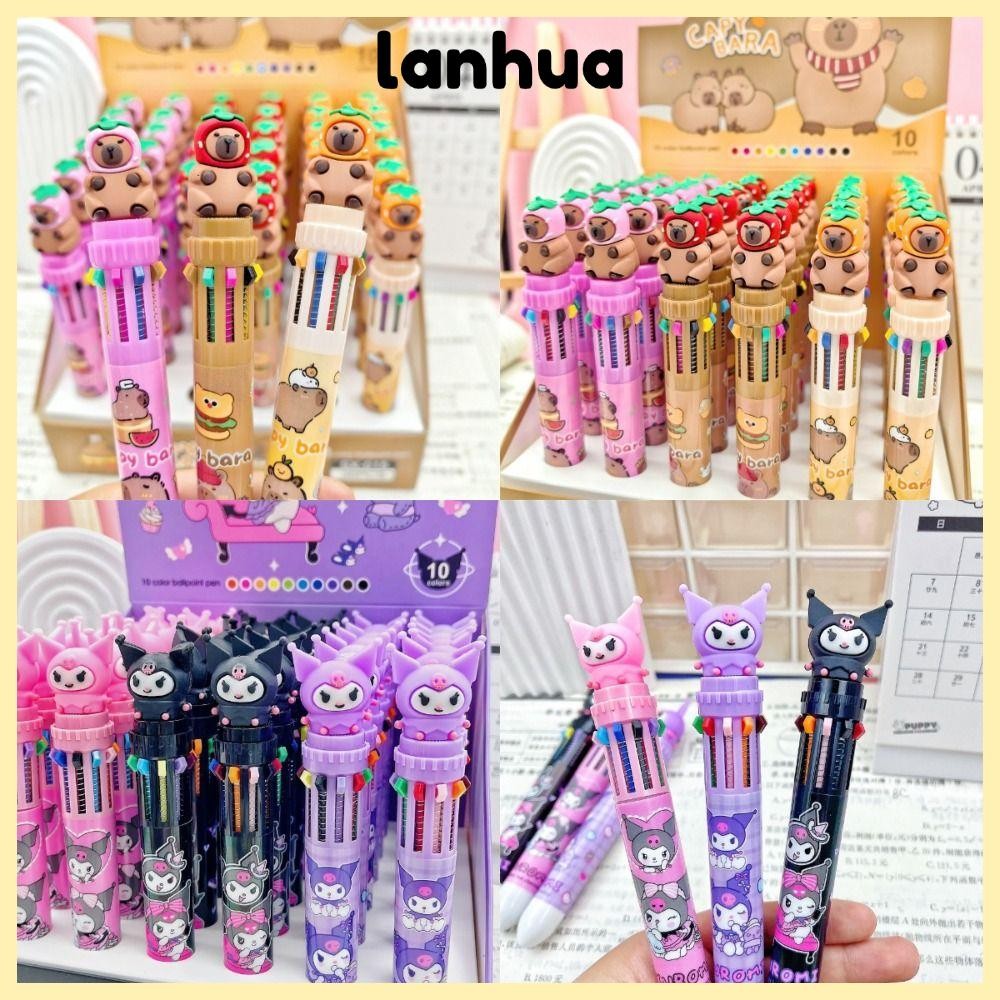 LANHUA 36pcs Ballpoint Pen, 10 Color Superhero Avengers Press Pen ...