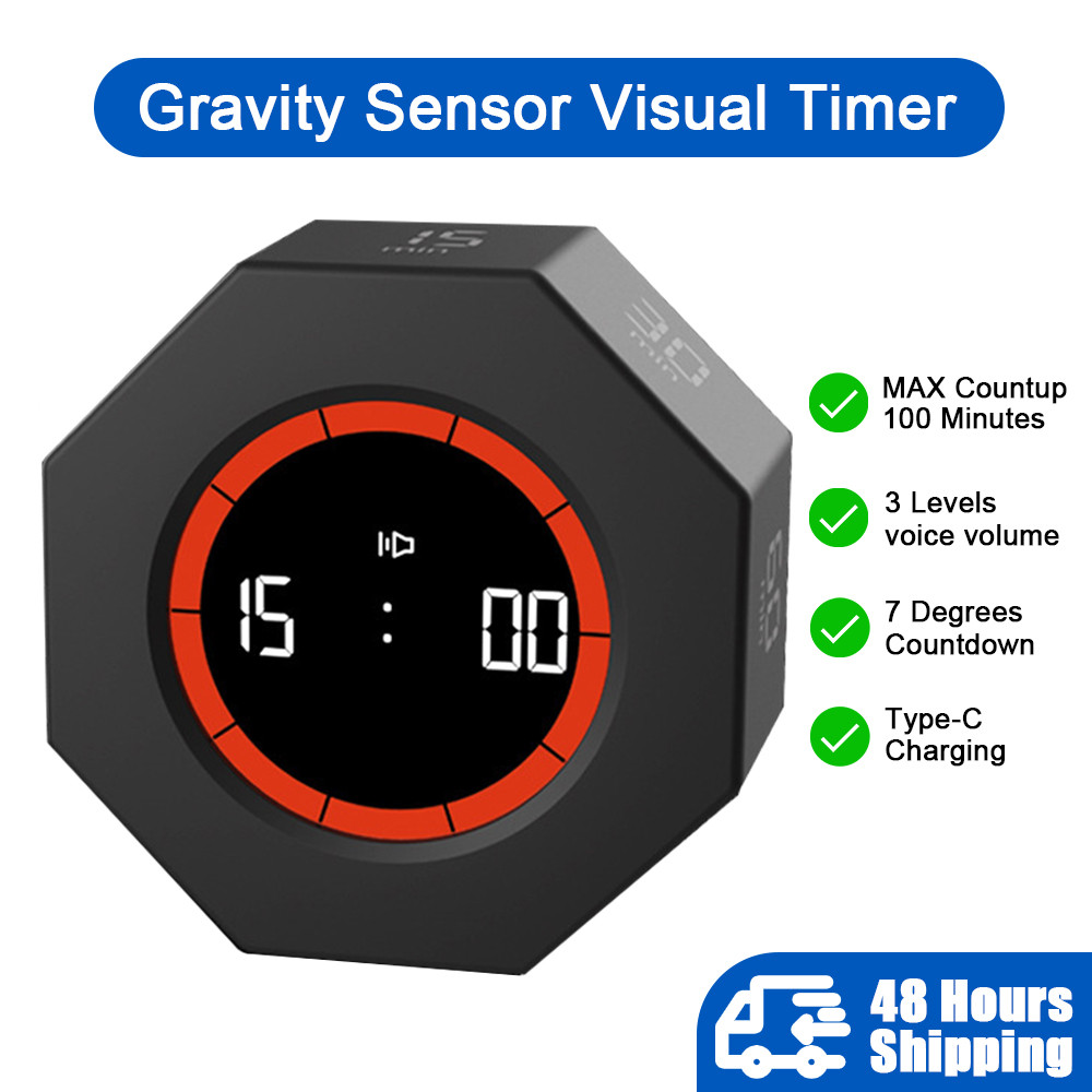 Visual Timer for Kids Gravity Sensor Flip Timer with Sound Alert ...