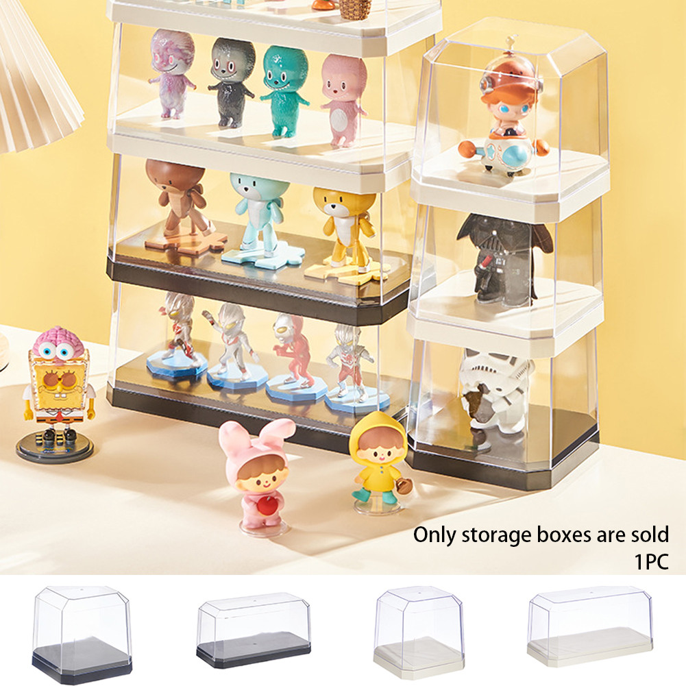Transparent Display Rack Shelf Office Storage Collector Toys Bedroom ...