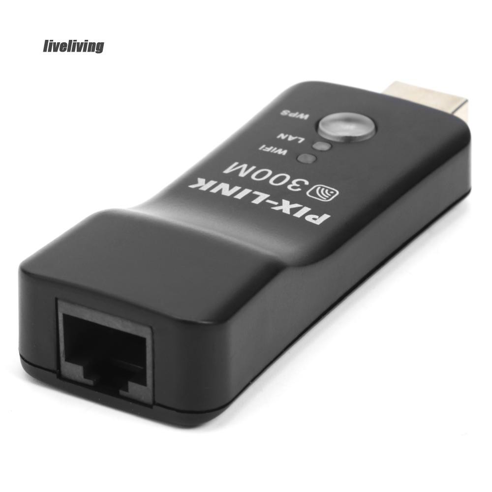 USB TV WiFi Dongle Adapter 300Mbps Universal Wireless Receiver RJ45 WPS ...