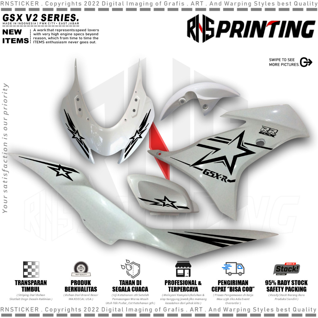 Striping Cutting Sticker Striping Variation GSX R 150 New Star Design ...