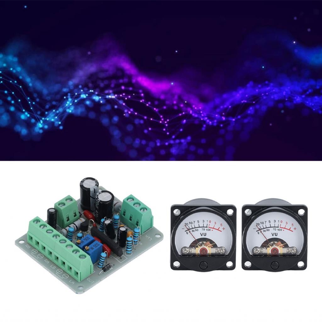 2 Pcs VU Meter Pointer Type LED Backlit with Driver Board for Sound ...