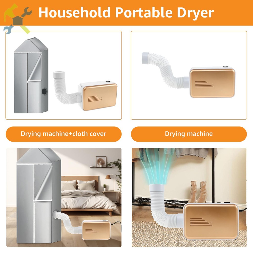 Portable Clothes Dryer 600W Efficient Drying Clothes Dryer Foldable ...
