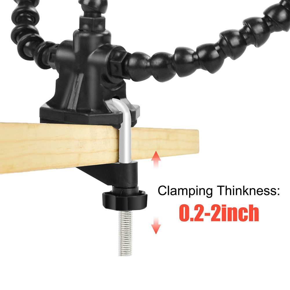 Desk Clamp Soldering Helping Hand 3/4/5 Pcs Flexible Arms Soldering ...